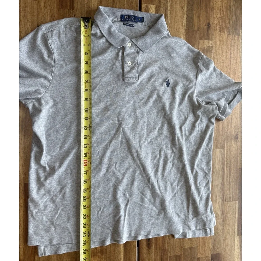 Polo Ralph Lauren Mens Pima Soft Touch Polo Shirt Gray Heather XL Short Sleeve